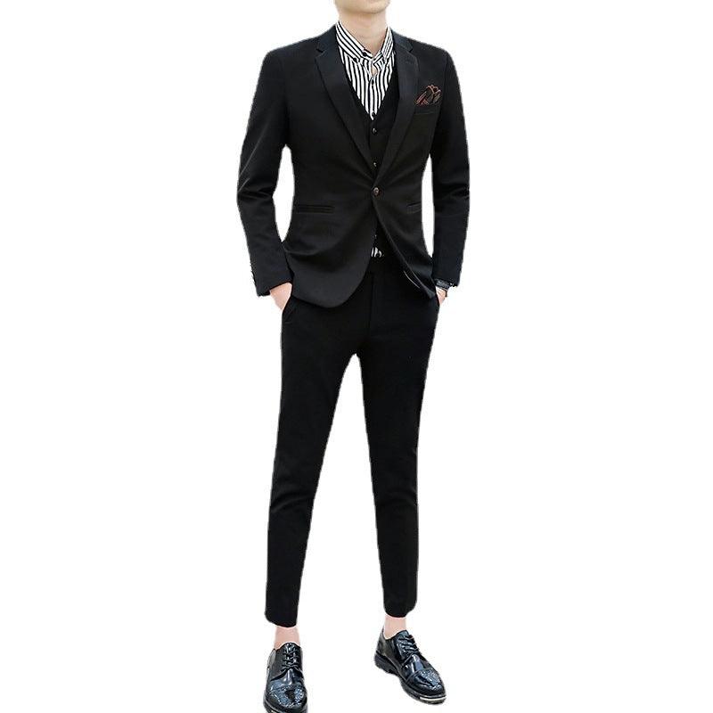 Suit male three-piece suit dress business casual single western Korean version of the slim suit suit male professional clothing - Viva Vista Store