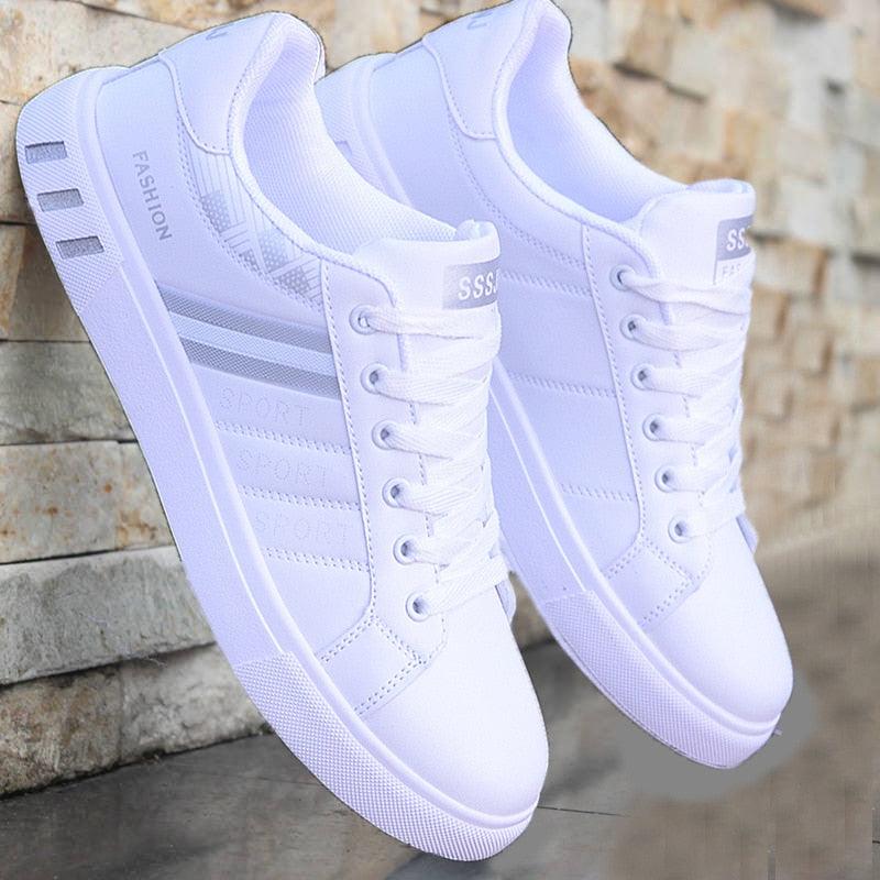 Casual Shoes Lightweight Breathable Men Shoes Flat Lace-Up Men Sneakers White Business Travel Unisex Tenis Masculino - Viva Vista Store