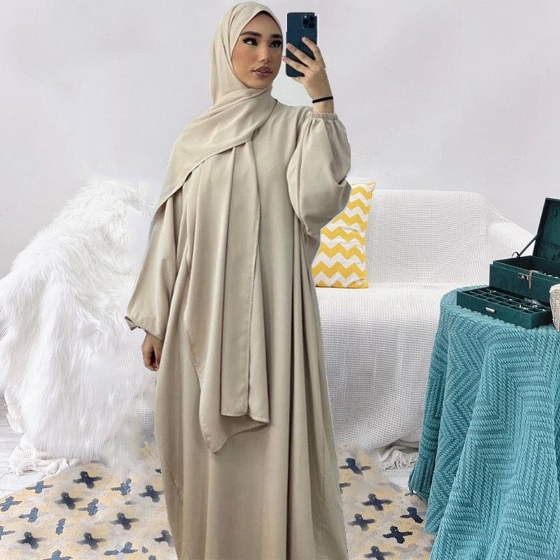 Ramadan Eid Muslim Hijab Dress Robes Musulmane Abaya Elegant Soft Islam Kaftans Abayas For Women Arab Worship Service Clothing - Viva Vista Store