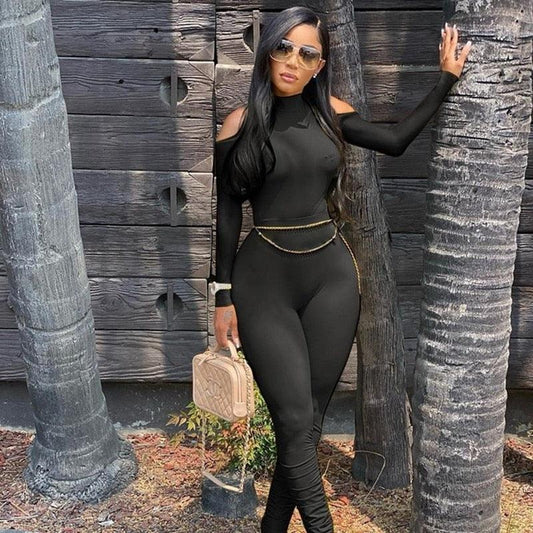 Bandage Bodycon Jumpsuit Long Sleeve - Viva Vista Store