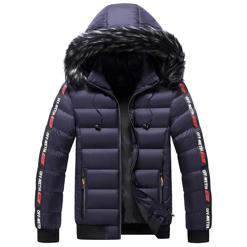 Winter Warm Men Hooded Parkas Jacket Coat Men Fur Collar Thick Fleece Parkas Men Outerwear Wool Windproof Down Jacket Coats Men - Viva Vista Store