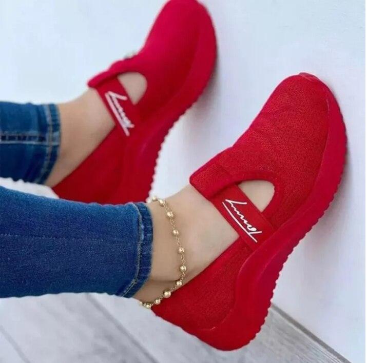 Red Sneakers Women Shoes Woman Tennis Shoes Canvas Shoes - Viva Vista Store