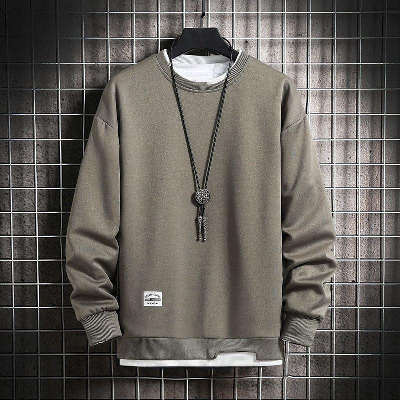 Mens Casual Sweatshirts Hoodie Men Two Pieces Multi Color O-Neck Fashion Harajuku Style Male Sweatshirt 2023 New - Viva Vista Store