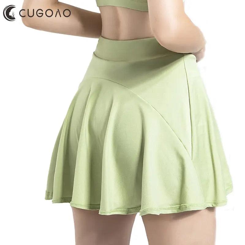 CUGOAO Women Sports Pleated Tennis Skirts Golf Skirt Fitness Shorts High Waist Athletic Running Short Quick Dry Sport Skorts - Viva Vista Store