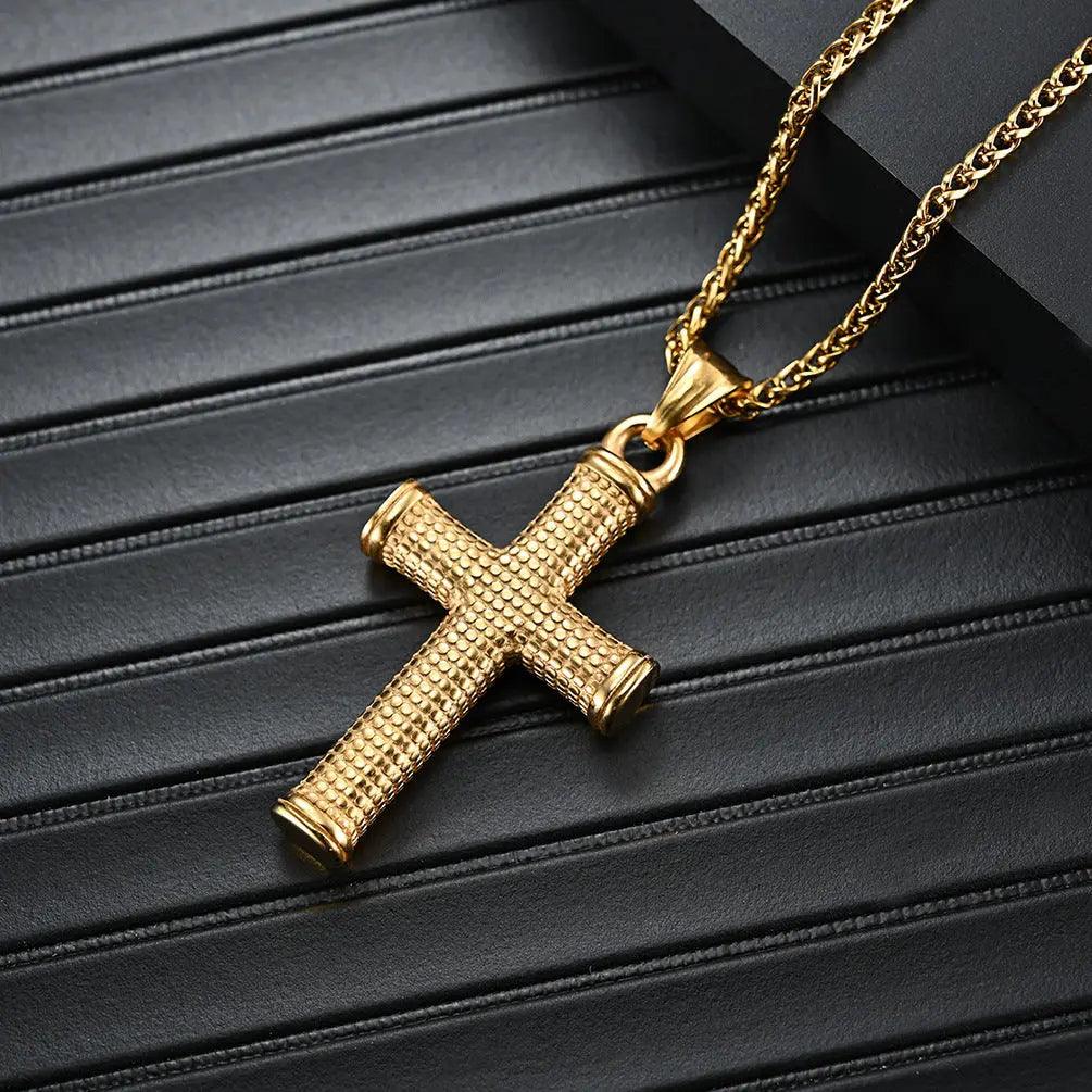 Stainless Steel Cast Religious Cross Necklace - Viva Vista Store