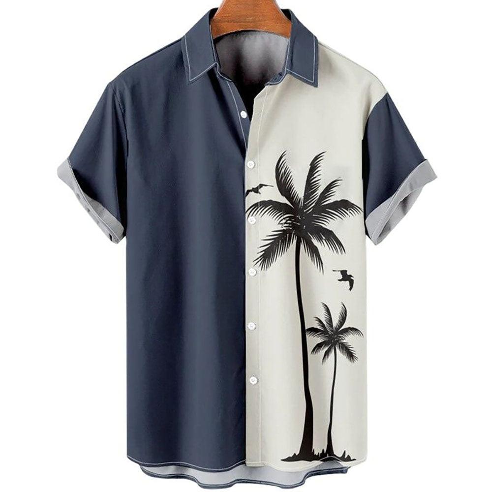 3D Coconut Tree Hawaiian Shirts For Men  Summer Beach Short Sleeve Tops Shirt Men Harajuku Oversized Male Blouse Chemise Homme - Viva Vista Store