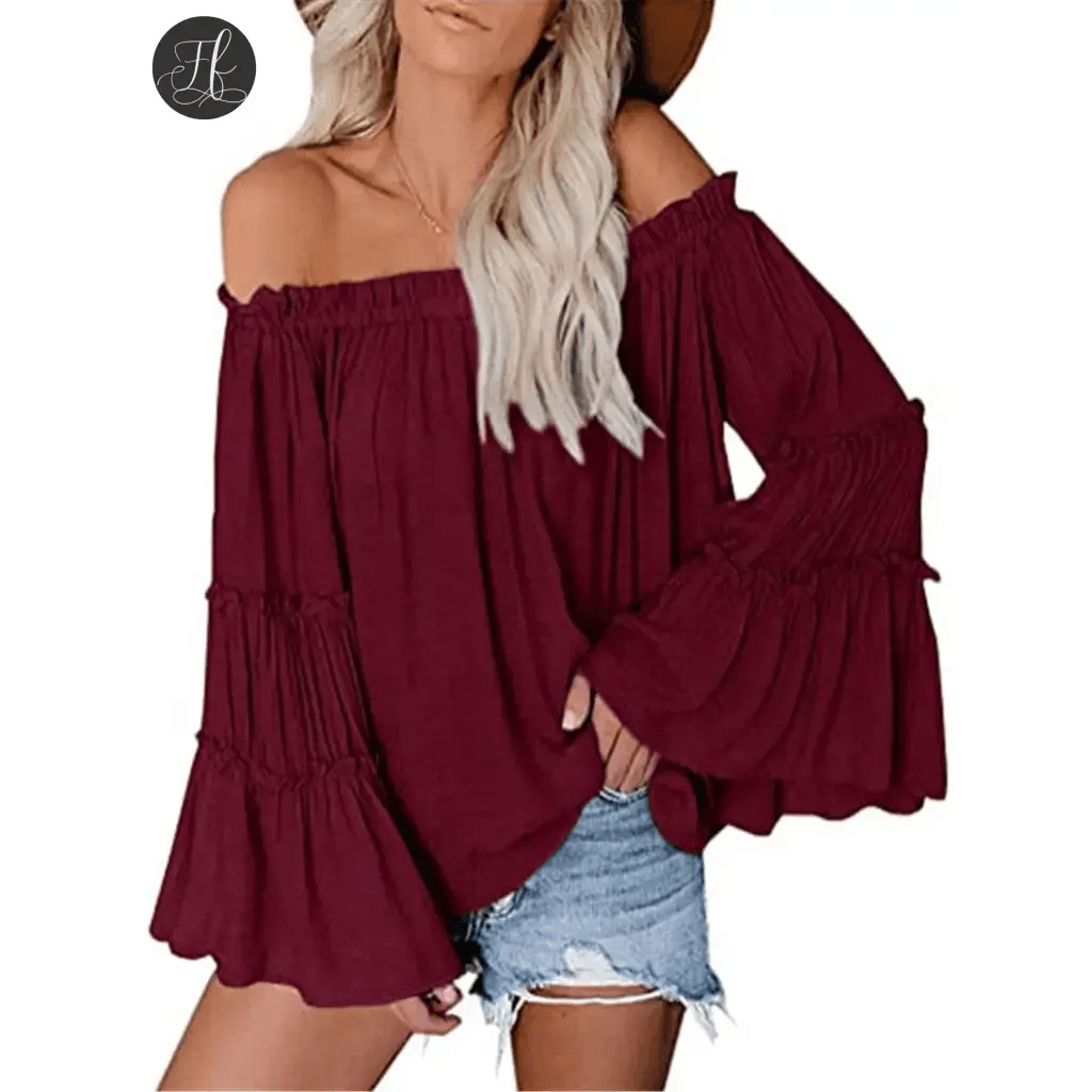 One Word Collar Casual Loose Top - Viva Vista Store