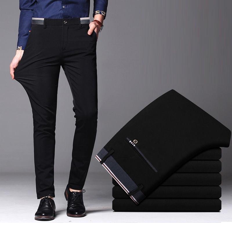 Fashion Business Casual Long Pants Suit Pants Male Elastic Straight Formal Trousers Plus Big Size 28-40 - Viva Vista Store