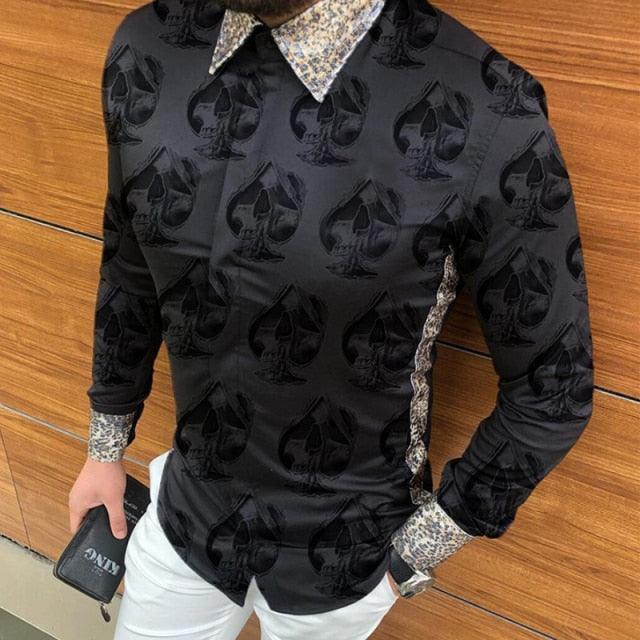 Casual Loose Turn-down Collar Mens Shirts Vintage Printing Button Short Sleeve Tops 2021 Summer Men Clothing Fashion Streetwear - Viva Vista Store