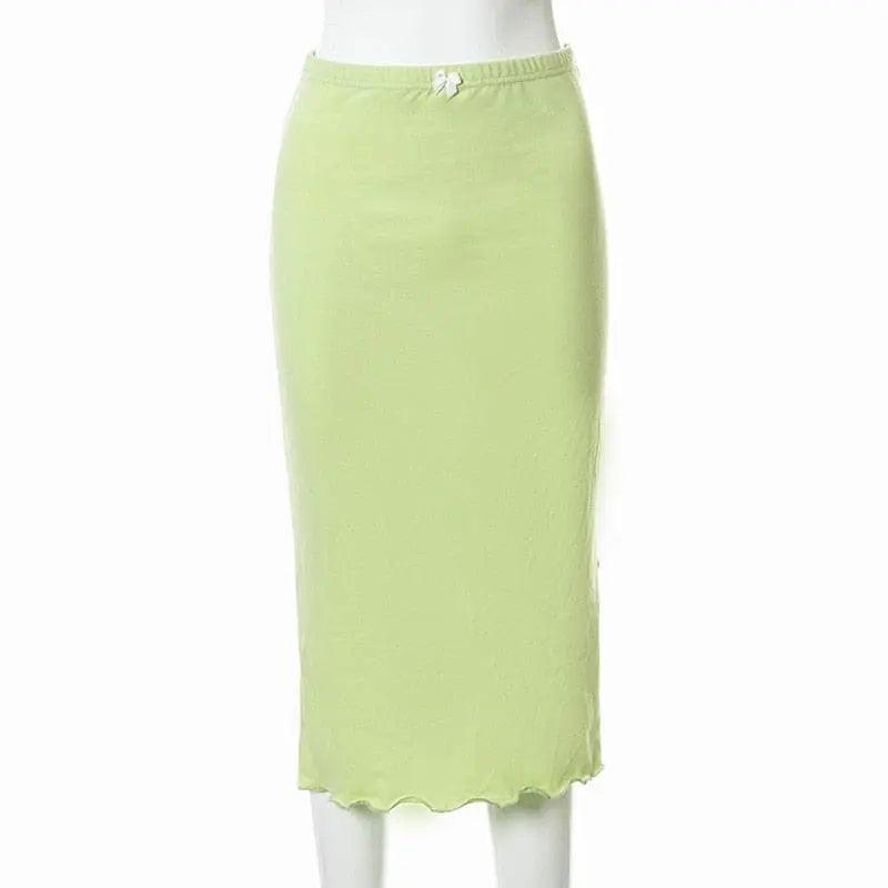 Y2K Fairycore Green Midi Skirt - Viva Vista Store