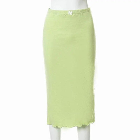 Y2K Fairycore Green Midi Skirt - Viva Vista Store