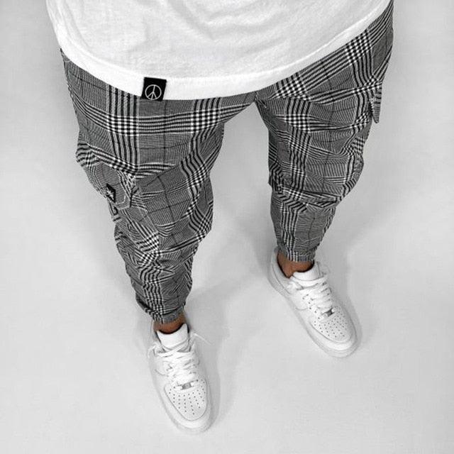 Men's Casual Plaid Pants 2021 Autumn Joggers Men Casual Camouflage Checked Pants Male Quality Comfortable Striped Trousers - Viva Vista Store