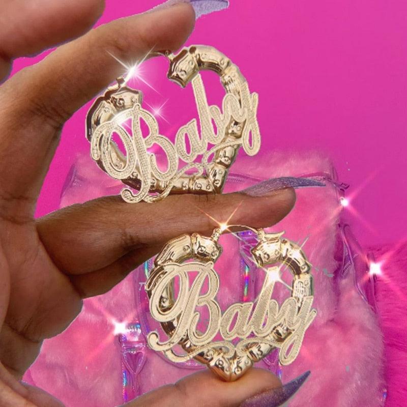 Y2K 'Baby' Heart-Shape Drop Earrings - Viva Vista Store