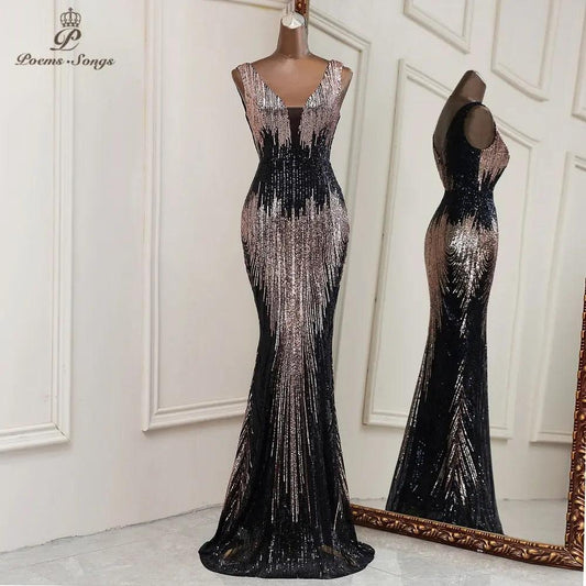 New Sexy deep V neck style mermaid evening dresses vestidos formales vestidos de fiesta robe de soiree de mariage - Viva Vista Store