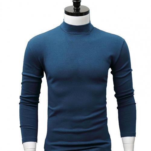 Men Shirt Sweaters Solid Color Half High Collar Casual Slim Long Sleeve Keep Warm Tight Shirt Male for Men Clothes Inner Wear - Viva Vista Store