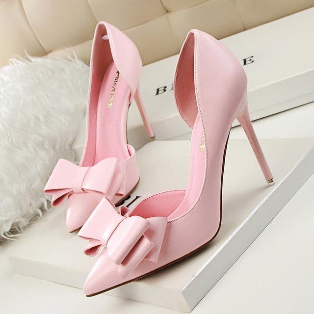 Elegant Pumps Sweet Bowknot High-Heeled Shoes - Viva Vista Store