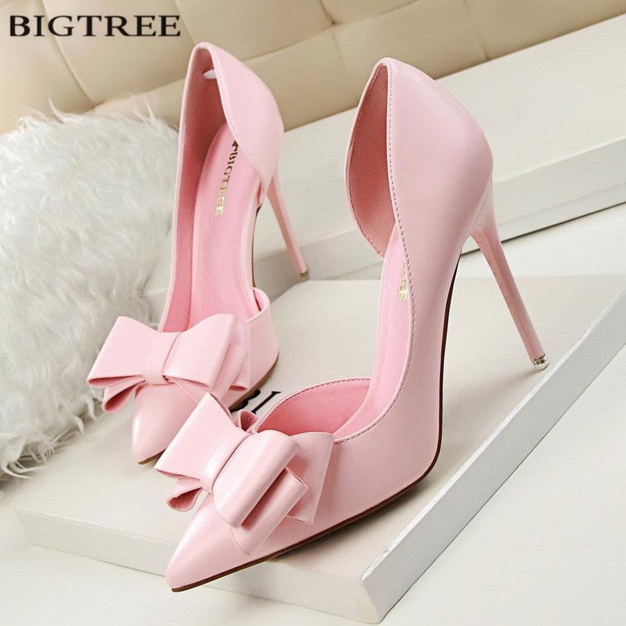 Elegant Pumps Sweet Bowknot High-Heeled Shoes - Viva Vista Store